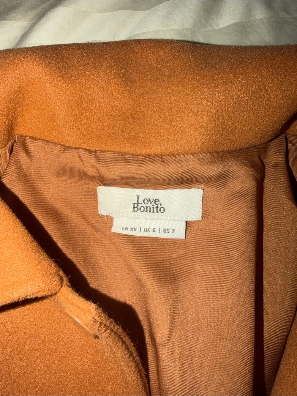 Love Bonito Atheena Relaxed Suede Jacket in Camel - Picture 5 of 5